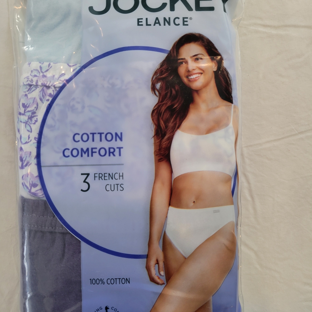 Jockey Elance Cotton Comfort French Cut Panties - White, Lavender, Gray